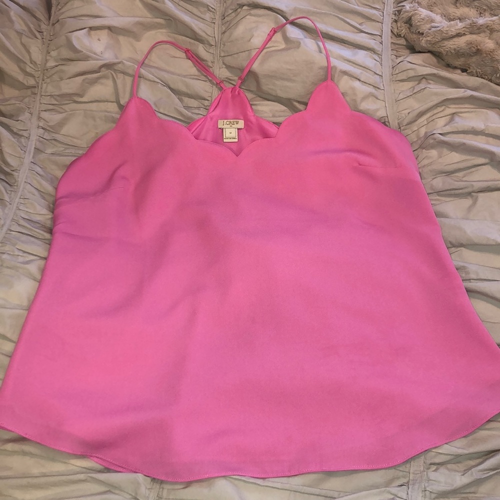 J. Crew Scalloped Cami Tank pink size 12
